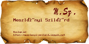 Meszlényi Szilárd névjegykártya